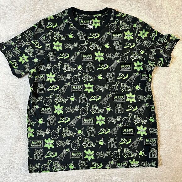 Jordan Flight Space Jam Mars Mini Muffins All-Over Print T-Shirt 23 Mens Size XL - Picture 1 of 8